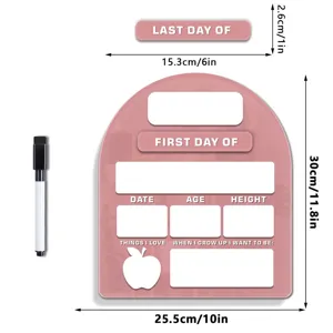 Back to school acryl bord set met marker, eerste en laatste schooldag teken voor kinderen.