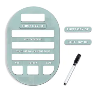 Herbruikbaar eerste schooldag whiteboard acryl bord set met stift voor kinderen foto.