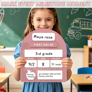 Acryl mijlpaal bord detailweergave, gepersonaliseerde eerste schooldag foto rekwisiet.