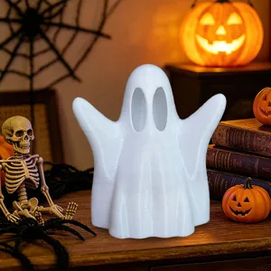 Halloween weißer Geist 3D gedrucktes LED Nachtlicht für Party Tisch Deko Artikel