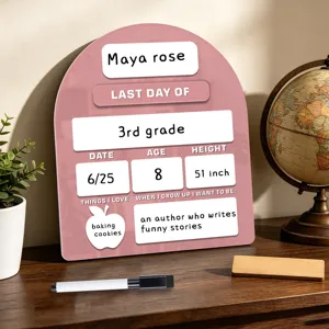 Acryl terug naar school mijlpaal bord uitwisbaar teken voor kinderen eerste schooldag decor.