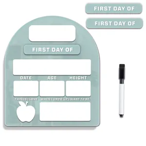 Acryl whiteboard voor de eerste schooldag bord set met verwisselbare tags en stift.