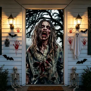 Halloween zombie door banner scary hanging cloth curtain holiday party decoration