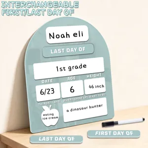 Verwisselbaar eerste laatste schooldag acryl bord teken met stift voor kinderen