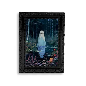 Halloween 3D Geist Magnetischer Kühlschrankmagnet Retro Bilderrahmen Süßer Dunkler Stil Notizhalter Heim Küche Dekor