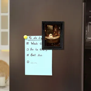 Halloween 3D Ghost Magnetic Fridge Sticker Photo Frame, Spooky Bathtub Design Festival Memo Decor