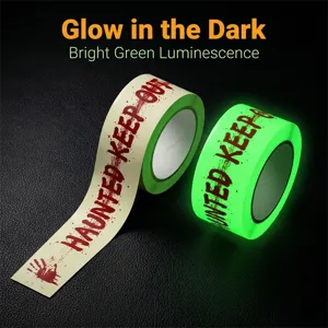 Halloween Leuchtend Warnband Im Dunkeln Leuchten Vorsichtsband Gruselig Blutschrift PVC Fluoreszierend Party Deko Aufkleber