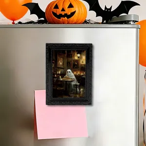Cadre photo magnétique frigo Halloween 3D fantôme avec décoration artistique effrayante