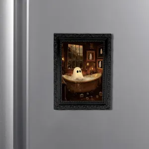 Halloween 3D Ghost Refrigerator Magnet Cute Bathtub Ghost Picture Frame Magnetic Sticker