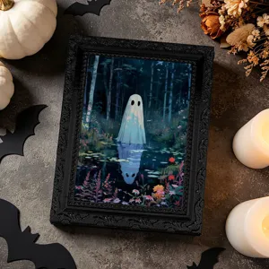 Halloween 3D Geist magnetischer Fotorahmen Kühlschrankaufkleber festliche gruselige Deko