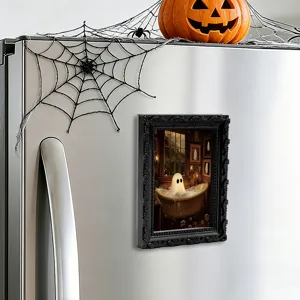 Halloween ghost fridge magnet photo frame detail scene setup spooky decorative magnetic home decor.