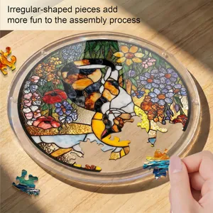 Acrylic cat suncatcher puzzle window hanging stained glass style decorative piece