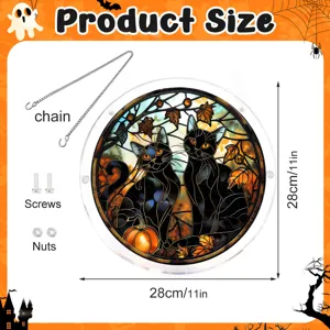 Halloween Acryl Sonnenfänger Fensteranhänger Deko mit Kette und Schrauben für Zuhause.