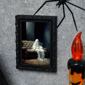 Halloween 3D ghost picture frame fridge magnet spooky holiday home decor party accessory