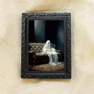 Halloween ghost magnetic photo frame refrigerator sticker vintage spooky home decor item