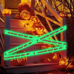 Halloween leuchtendes Warnband fluoreszierendes Vorsichtsband für Party Dekoration Requisiten