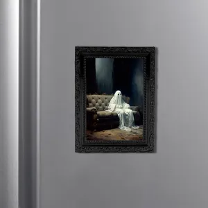 Halloween 3D ghost magnetic refrigerator sticker photo frame, gothic decorative fridge magnet.