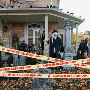 Halloween leuchtendes Warnband Vorsicht Band Aufkleber für Gruselparty Dekoration.