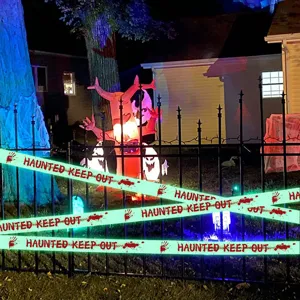 Halloween leuchtendes Warnband gruselig Vorsicht Streifen Party Dekoration Aufkleber Requisite