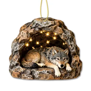 Wolf Cave Acrylic Hanging Ornament Tree Hole Wall Decor Festive Party Pendant Gift Idea
