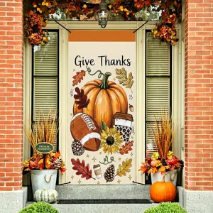 Thanksgiving door banner autumn pumpkin hanging decor fabric festival party decoration