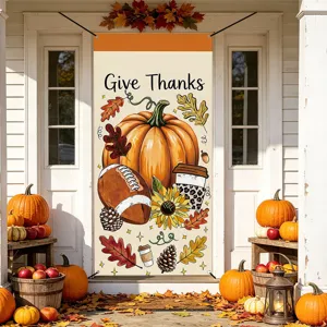 Thanksgiving Day porch banner autumn pumpkin turkey hanging flag outdoor home decor decoration