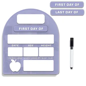 Acryl schoolbord set met stift voor eerste en laatste schooldag herinnering bordje.