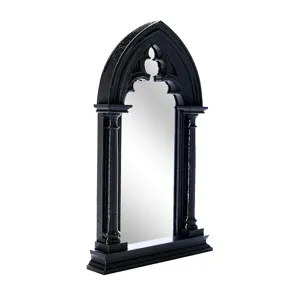 Gothic arched wall mirror 3D black decorative window frame vintage home room decor style