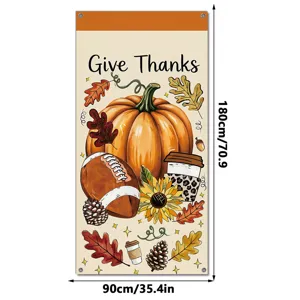 Thanksgiving Day decorative banner pumpkin football autumn festival fabric door curtain home decor