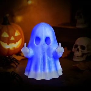 Halloween 3D Gedruckter Leuchtender Geist Figur Gruselig LED Lampe Party Tischdeko