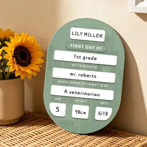 Gepersonaliseerd eerste schooldag acryl bord terug naar school decoratie bureau ornament