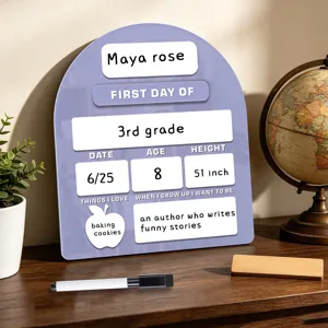 Acryl terug naar school bord eerste schooldag herbruikbaar droog uitwisbaar bord