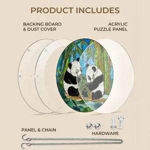 Acrylic Panda Suncatcher Puzzle Panel Window Hanging Home Decor Component Display