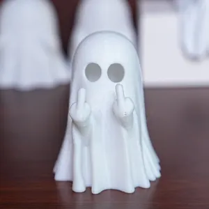 Lustige weiße Geist Figur Detailaufnahme, 3D gedruckte Halloween Party Deko Tischornament
