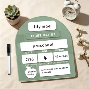 Acryl Eerste Schooldag Bord Herbruikbaar Schoolbord Terug naar School Foto Rekwisiet