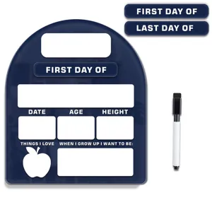 Acryl droogwisbare schoolbord set met stift en magnetische borden voor de eerste dag.