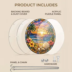 Panneau de decor suspendu attrape-soleil puzzle acrylique avec panneau et chaine