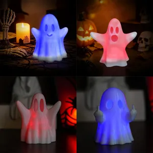 Halloween Leuchtendes Geist Ornament LED Nachtlicht Harz Süße Gruselige Figur Tischdekoration Partybedarf Feiertagsgeschenk