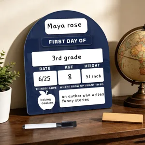 Aanpasbaar acryl bord eerste schooldag met uitwisbare stift voor schoolbegin decoratie.