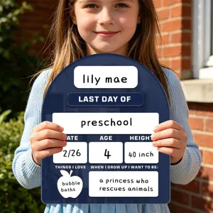 Acryl Schoolbord Terug naar School Personaliseerbare Eerste Schooldag Foto Rekwisiet Decor