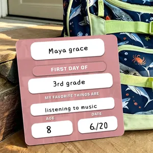 Acryl schoolbord gepersonaliseerd eerste schooldag bord voor kinderen foto rekwisiet decor.