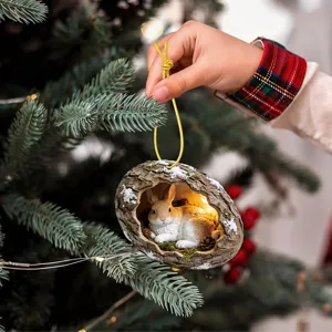 Christmas tree rabbit pendant tree hole hanging ornament festive home holiday decor