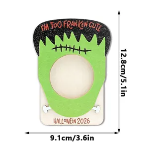 Halloween Frankenstein wooden magnetic photo frame fridge magnet festive holiday decor items