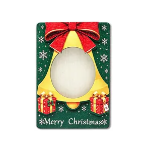 Christmas magnetic photo frame wooden fridge magnet holiday home decoration festival gift