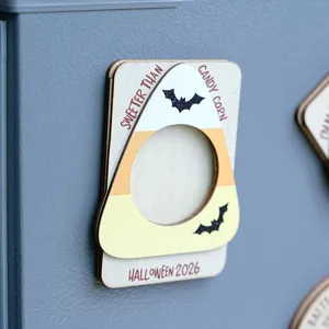 Halloween wooden magnetic photo frame candy corn fridge magnet holiday decor