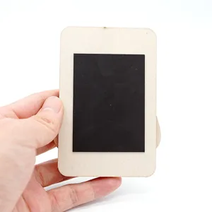 Wooden magnetic photo frame detail view showing the black back magnet for home decor use.