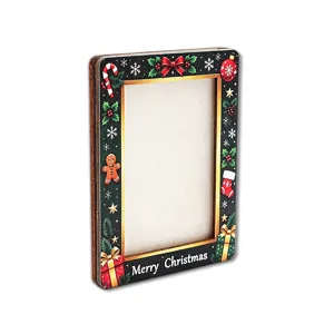 Christmas wooden magnetic photo frame fridge magnet holiday home decoration display stand