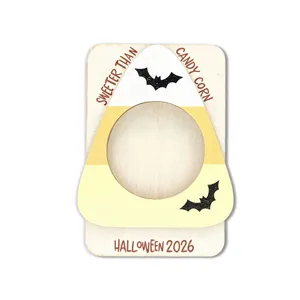 Halloween wooden magnetic photo frame candy corn shape holiday decor picture frame for home
