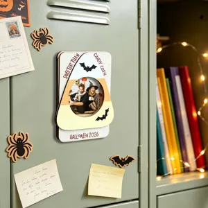 Halloween wooden magnetic photo frame 3D candy corn fridge magnet for festival decor