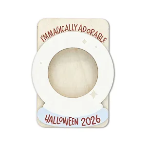 Halloween wooden magnetic photo frame crystal ball design holiday decoration festival gift